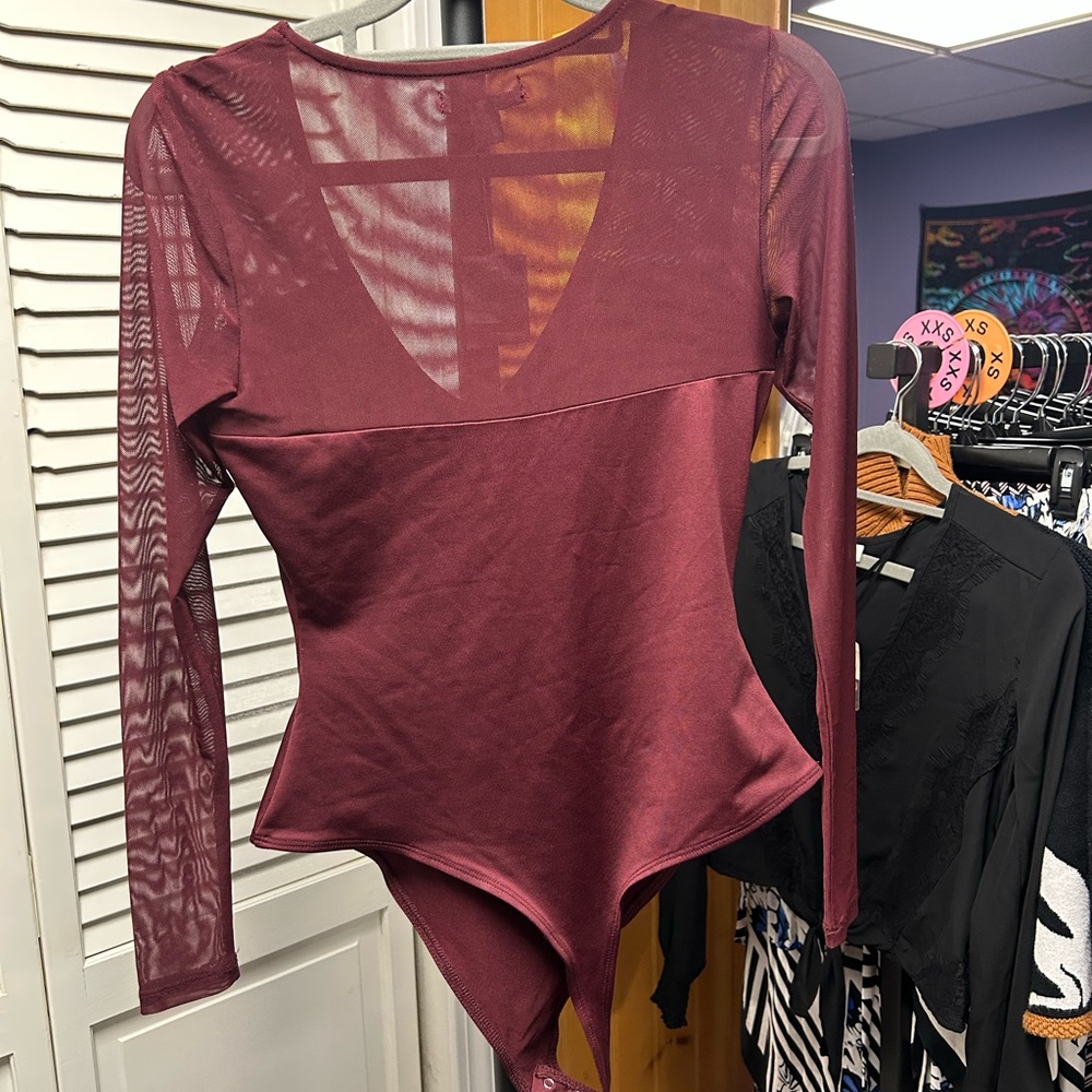 Nwot Bar III Wine Long Sleeve Bodysuit